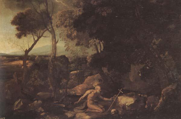 Nicolas Poussin Landscape with St.Jerome oil painting image